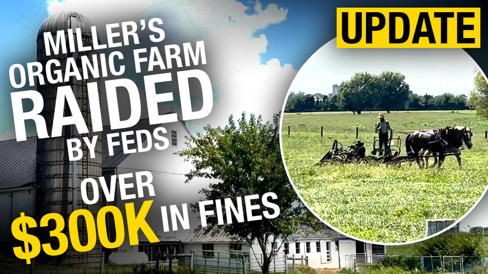 Miller’s Organic Farm in Bird-in-Hand, Pennsylvania was raided by armed federal agents. They demanded the farm cease operations and are economically crippling the business with over $300,000 in fines.